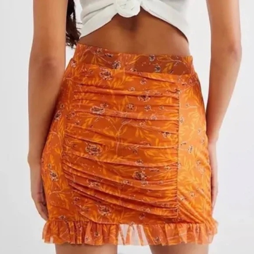 Free People Romi Mesh Mini Skirt 🧡